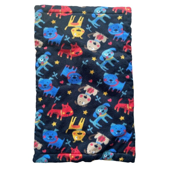 Doggy Bed Puppy Print Fleece Double Sided Homemade 23 x 34 in - Picture 1 of 3